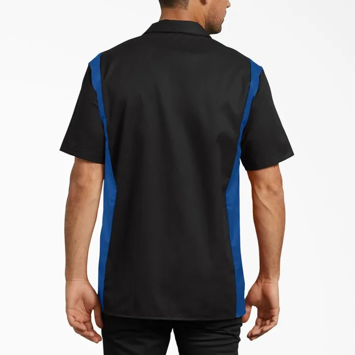 TwoTone Short Sleeve Work Shirt Black Blue Tone Black Blue Tone bkrb Men Dickies Work Shirts TwoTone Short Sleeve Work Shirt Black Blue Tone Black Blue Tone bkrb Men Dickies Work Shirts