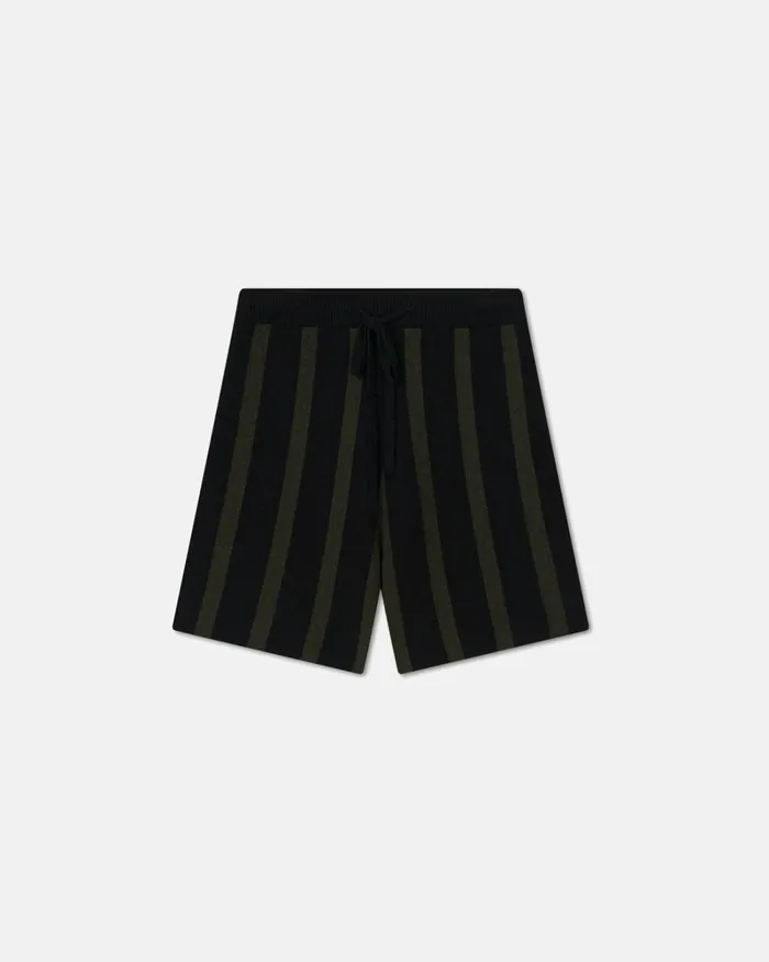 Walter Stripe Dark Khaki Black Men Nanushka Shorts Walter Stripe Dark Khaki Black Men Nanushka Shorts