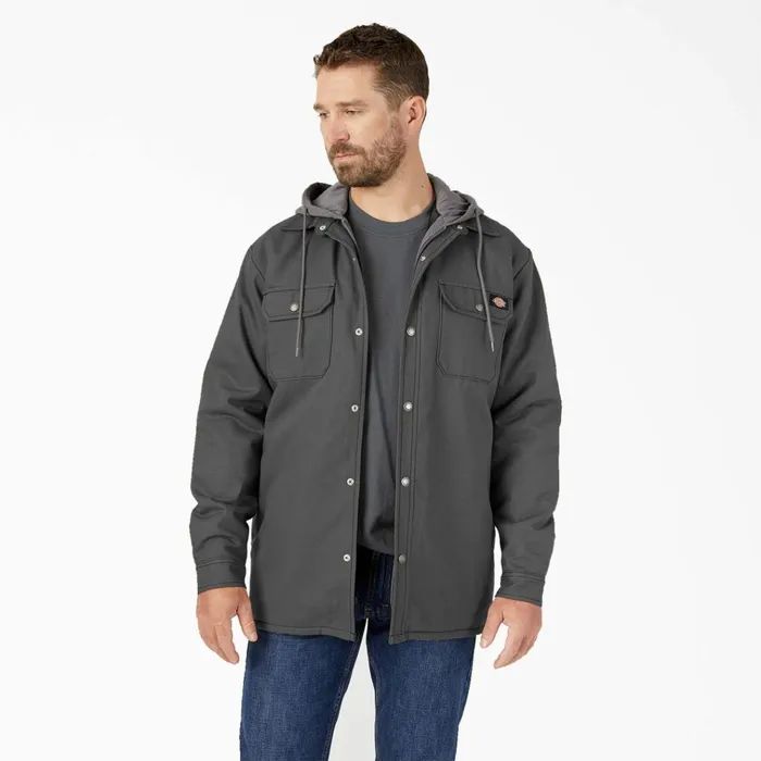 Water Repellent Duck Hooded Shirt Jacket Slate Gray Slate Gray sl Men Dickies Outerwear Water Repellent Duck Hooded Shirt Jacket Slate Gray Slate Gray sl Men Dickies Outerwear