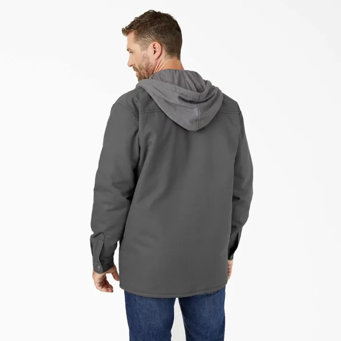 Water Repellent Duck Hooded Shirt Jacket Slate Gray Slate Gray sl Men Dickies Outerwear Water Repellent Duck Hooded Shirt Jacket Slate Gray Slate Gray sl Men Dickies Outerwear