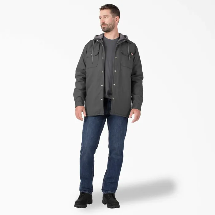 Water Repellent Duck Hooded Shirt Jacket Slate Gray Slate Gray sl Men Dickies Outerwear Water Repellent Duck Hooded Shirt Jacket Slate Gray Slate Gray sl Men Dickies Outerwear