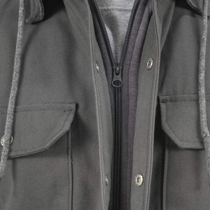 Water Repellent Duck Hooded Shirt Jacket Slate Gray Slate Gray sl Men Dickies Outerwear Water Repellent Duck Hooded Shirt Jacket Slate Gray Slate Gray sl Men Dickies Outerwear