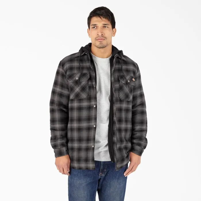 Water Repellent Flannel Hooded Shirt Jacket Black Ombre Plaid Black Ombre Plaid ap1 Men Dickies Outerwear Water Repellent Flannel Hooded Shirt Jacket Black Ombre Plaid Black Ombre Plaid ap1 Men Dickies Outerwear