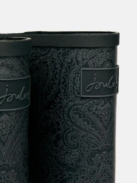 Wellies Women Joules Black Paisley Adjustable Tall Wellies