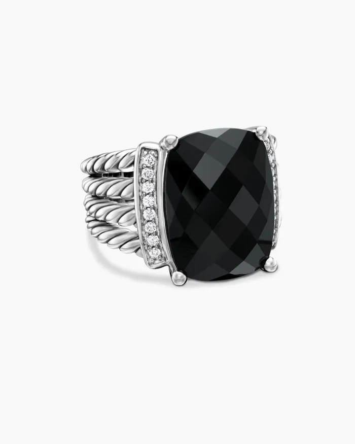 Wheaton Ring In Sterling Silver With Diamonds 16mm Women David Yurman Statement Wheaton Ring In Sterling Silver With Diamonds 16mm Women David Yurman Statement