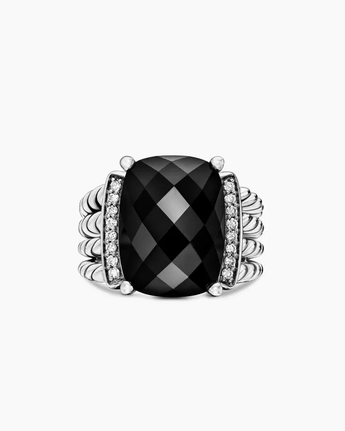 Wheaton Ring In Sterling Silver With Diamonds 16mm Women David Yurman Statement Wheaton Ring In Sterling Silver With Diamonds 16mm Women David Yurman Statement