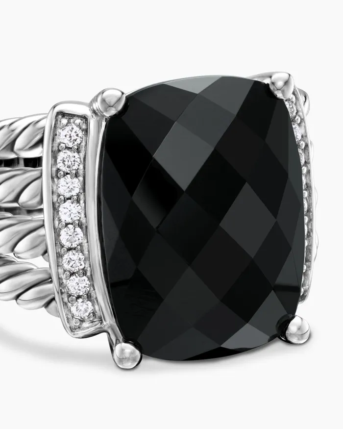 Wheaton Ring In Sterling Silver With Diamonds 16mm Women David Yurman Statement Wheaton Ring In Sterling Silver With Diamonds 16mm Women David Yurman Statement