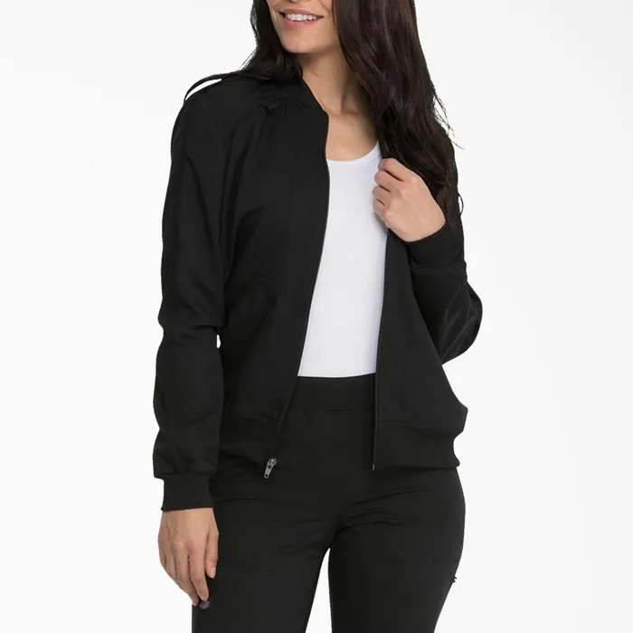 Women039s Balance Zip Front Scrub Jacket Black Black blk Women Dickies Scrubs Women039s Balance Zip Front Scrub Jacket Black Black blk Women Dickies Scrubs