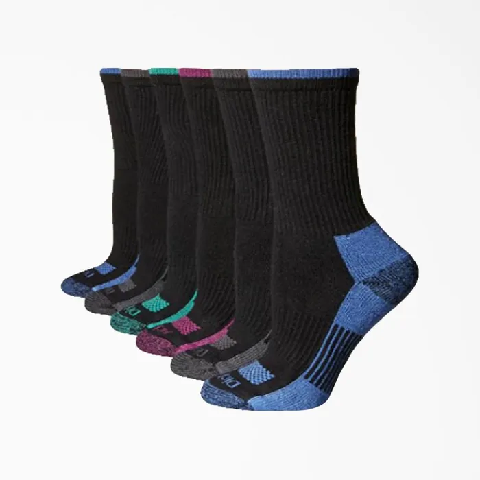 Women039s Moisture Control Crew Socks Size 69 6Pack Black Black bk Women Dickies Socks Women039s Moisture Control Crew Socks Size 69 6Pack Black Black bk Women Dickies Socks
