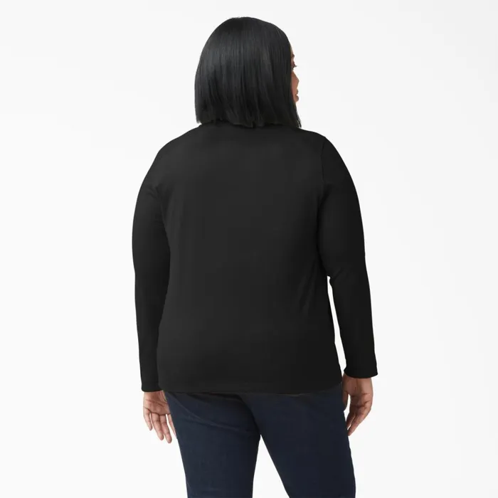 Women039s Plus Heavyweight Henley Black Black kbk Women Dickies Long Sleeve TShirts Women039s Plus Heavyweight Henley Black Black kbk Women Dickies Long Sleeve TShirts