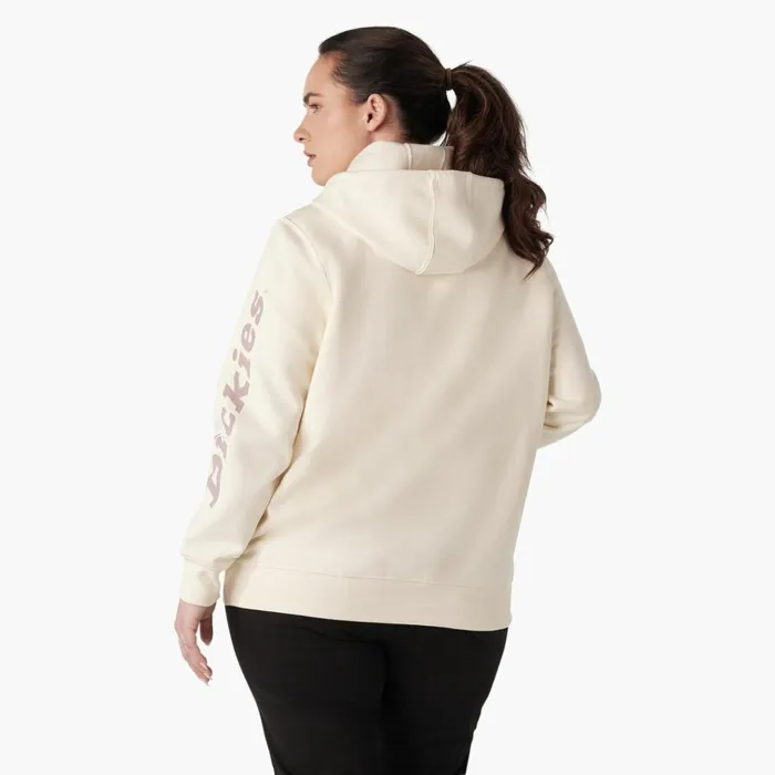 Women039s Plus Water Repellent Sleeve Logo Hoodie Antique White Antique White aw Women Dickies Hoodies and Sweatshirts Women039s Plus Water Repellent Sleeve Logo Hoodie Antique White Antique White aw Women Dickies Hoodies and Sweatshirts