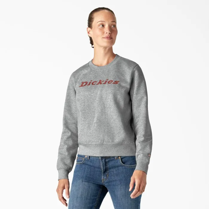 Women039s Water Repellent Logo Sweatshirt Heather GrayFired Brick Heather Grayfired Brick hgik Women Dickies Hoodies and Sweatshirts