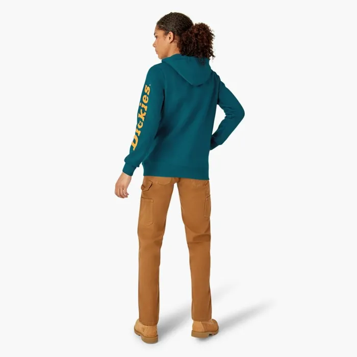 Women039s Water Repellent Sleeve Logo Hoodie Deep Lagoon Deep Lagoon dgn Women Dickies Hoodies and Sweatshirts Women039s Water Repellent Sleeve Logo Hoodie Deep Lagoon Deep Lagoon dgn Women Dickies Hoodies and Sweatshirts