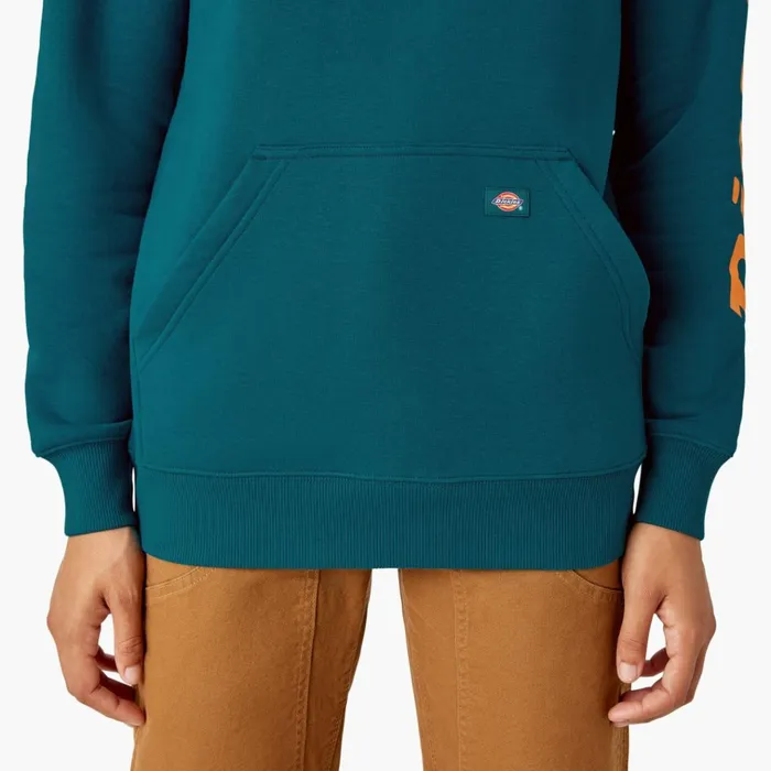 Women039s Water Repellent Sleeve Logo Hoodie Deep Lagoon Deep Lagoon dgn Women Dickies Hoodies and Sweatshirts Women039s Water Repellent Sleeve Logo Hoodie Deep Lagoon Deep Lagoon dgn Women Dickies Hoodies and Sweatshirts