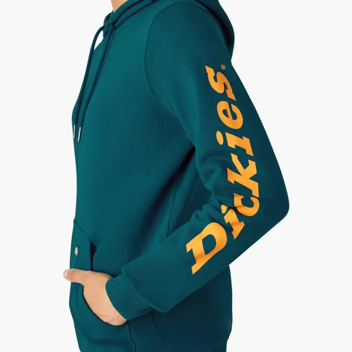 Women039s Water Repellent Sleeve Logo Hoodie Deep Lagoon Deep Lagoon dgn Women Dickies Hoodies and Sweatshirts Women039s Water Repellent Sleeve Logo Hoodie Deep Lagoon Deep Lagoon dgn Women Dickies Hoodies and Sweatshirts