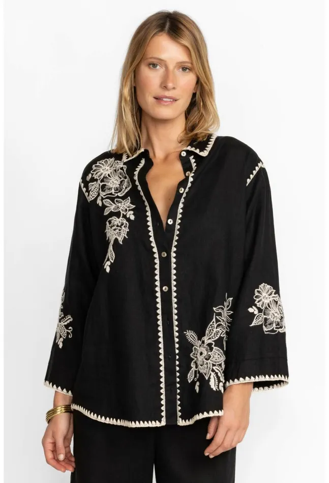 Women Addison Kimono Sleeve Shirt White Johnny Was Tops