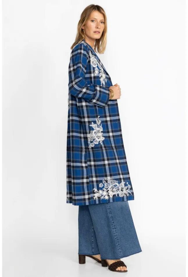 Women Alicent Duster Coat Plaid Johnny Was Outerwear