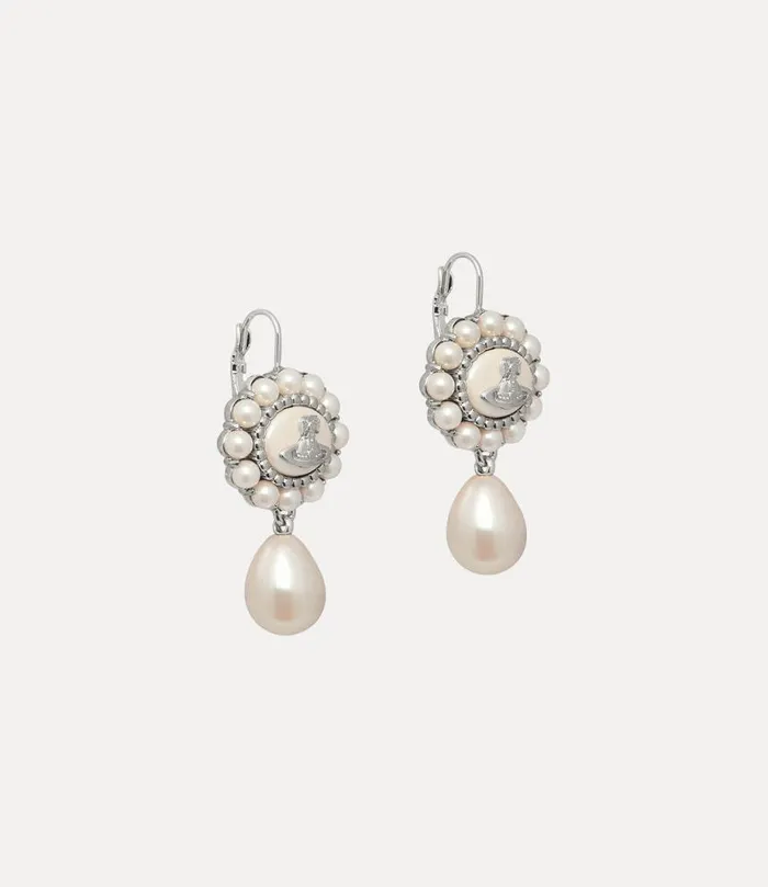 Women Amaya Drop Earrings Platinumcreamrosepearl Vivienne Westwood Earrings Women Amaya Drop Earrings Platinumcreamrosepearl Vivienne Westwood Earrings