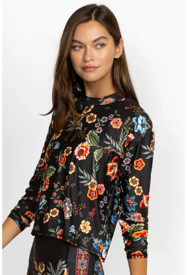 Women Ardell Mock Neck Step Hem Tee Ardell Johnny Was Active