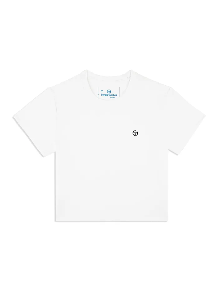 Women Athleisure Sergio Tacchini Mirano Fitted Crop Top Brilliant White