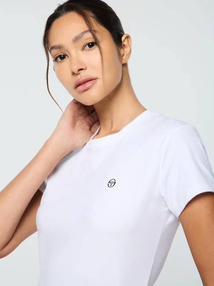 Women Athleisure Sergio Tacchini Mirano Fitted Crop Top Brilliant White