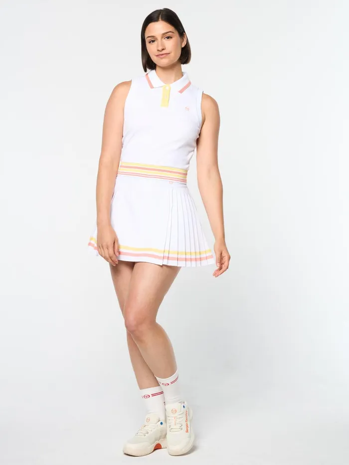 Women Athleisure Sergio Tacchini Noale Cropped Tennis Polo Brilliant White