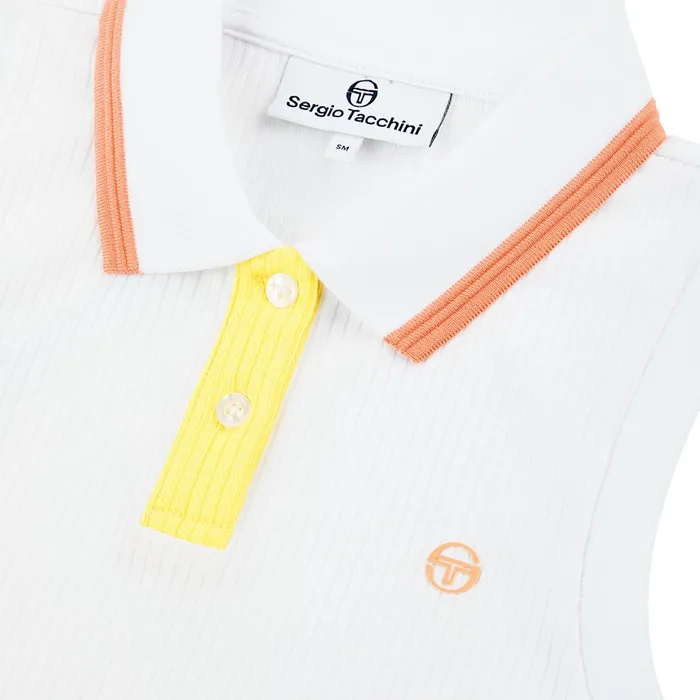 Women Athleisure Sergio Tacchini Noale Cropped Tennis Polo Brilliant White