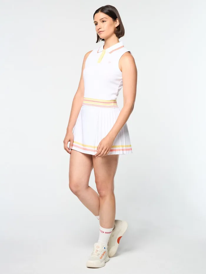 Women Athleisure Sergio Tacchini Noale Cropped Tennis Polo Brilliant White