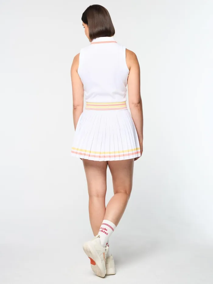 Women Athleisure Sergio Tacchini Noale Cropped Tennis Polo Brilliant White