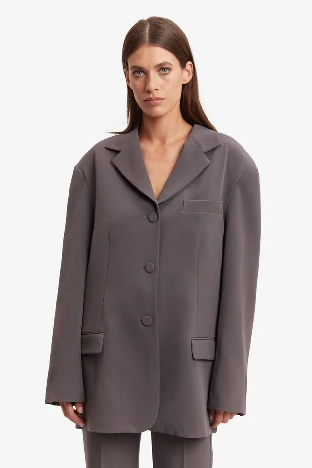 Women Bardot Blazers Akia Oversized Blazer In Charcoal Women Bardot Blazers Akia Oversized Blazer In Charcoal