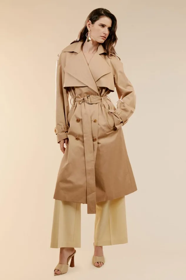 Women Bardot Coats Halle Trench Coat In Tan