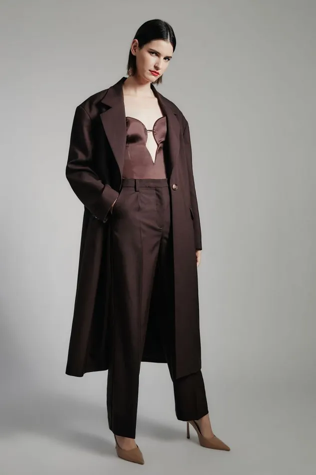 Women Bardot Coats Maika Oversized Coat In Dark Choco