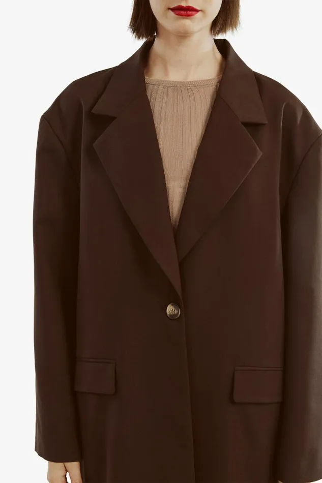 Women Bardot Coats Maika Oversized Coat In Dark Choco Women Bardot Coats Maika Oversized Coat In Dark Choco