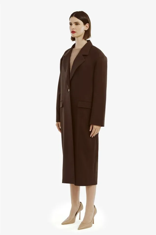 Women Bardot Coats Maika Oversized Coat In Dark Choco Women Bardot Coats Maika Oversized Coat In Dark Choco