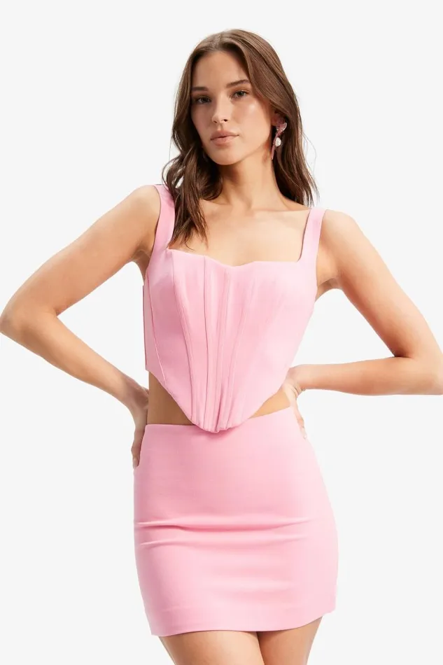 Women Bardot Corsets Corset Bustier In Candy Pink Women Bardot Corsets Corset Bustier In Candy Pink