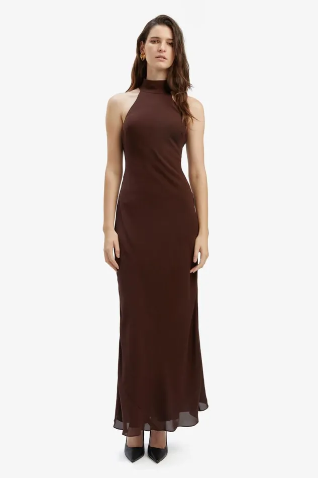 Women Bardot Day To Night Dresses Ola Maxi Dress In Chocolate Women Bardot Day To Night Dresses Ola Maxi Dress In Chocolate