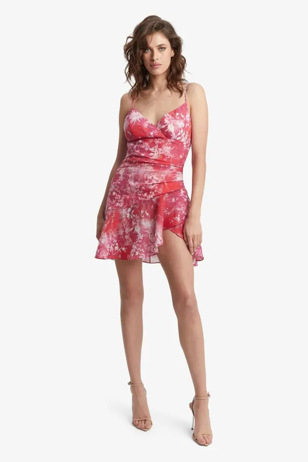 Women Bardot Day To Night Dresses Sorella Mini Dress In Pink Floral Women Bardot Day To Night Dresses Sorella Mini Dress In Pink Floral