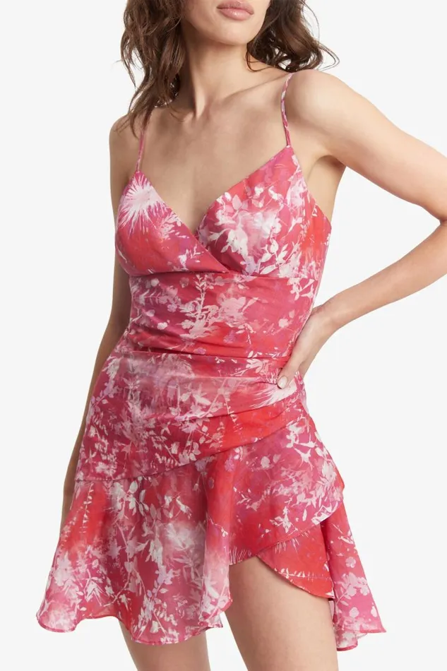 Women Bardot Day To Night Dresses Sorella Mini Dress In Pink Floral Women Bardot Day To Night Dresses Sorella Mini Dress In Pink Floral