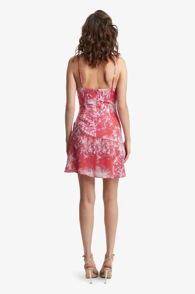 Women Bardot Day To Night Dresses Sorella Mini Dress In Pink Floral Women Bardot Day To Night Dresses Sorella Mini Dress In Pink Floral