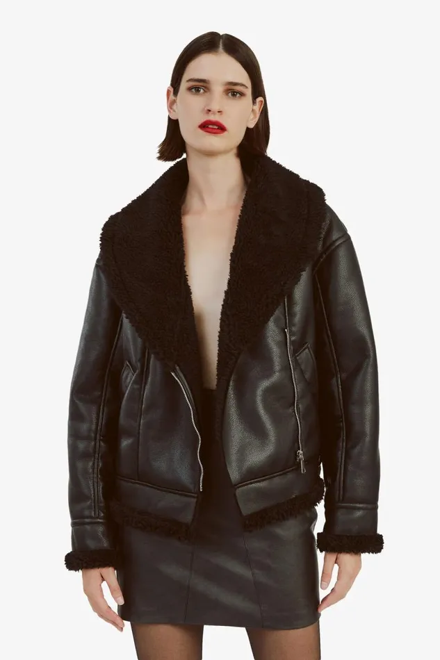 Women Bardot Jackets Dasha Vegan Leather Jacket In Black Women Bardot Jackets Dasha Vegan Leather Jacket In Black