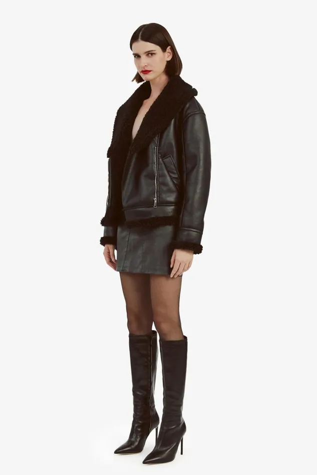 Women Bardot Jackets Dasha Vegan Leather Jacket In Black Women Bardot Jackets Dasha Vegan Leather Jacket In Black