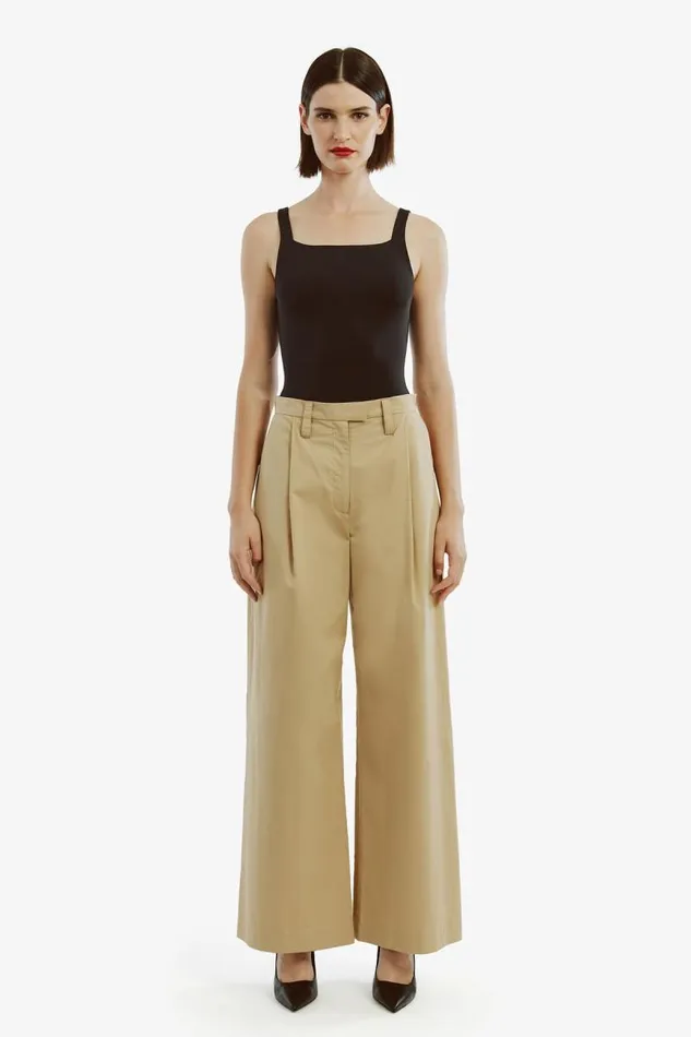 Women Bardot Pants Faith Relaxed Pant In Beige Women Bardot Pants Faith Relaxed Pant In Beige