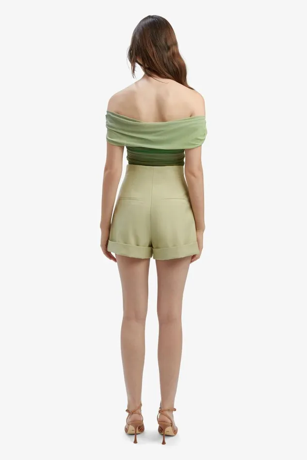 Women Bardot Party Tops Aurelia Mesh Top In Green Ombre Women Bardot Party Tops Aurelia Mesh Top In Green Ombre