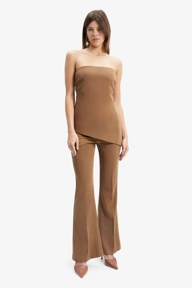 Women Bardot Party Tops Cosmos Strapless Top In Chocolate Women Bardot Party Tops Cosmos Strapless Top In Chocolate