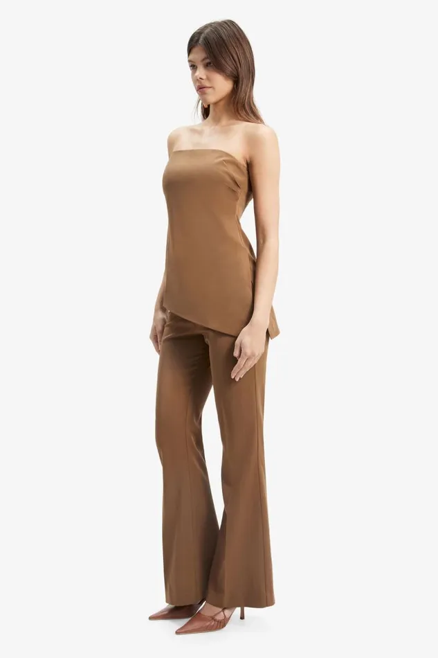 Women Bardot Party Tops Cosmos Strapless Top In Chocolate Women Bardot Party Tops Cosmos Strapless Top In Chocolate