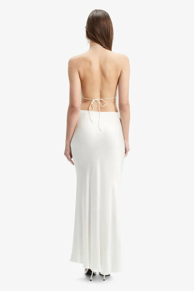 Women Bardot Party Tops Elliptical Halter Top In Pearl Women Bardot Party Tops Elliptical Halter Top In Pearl