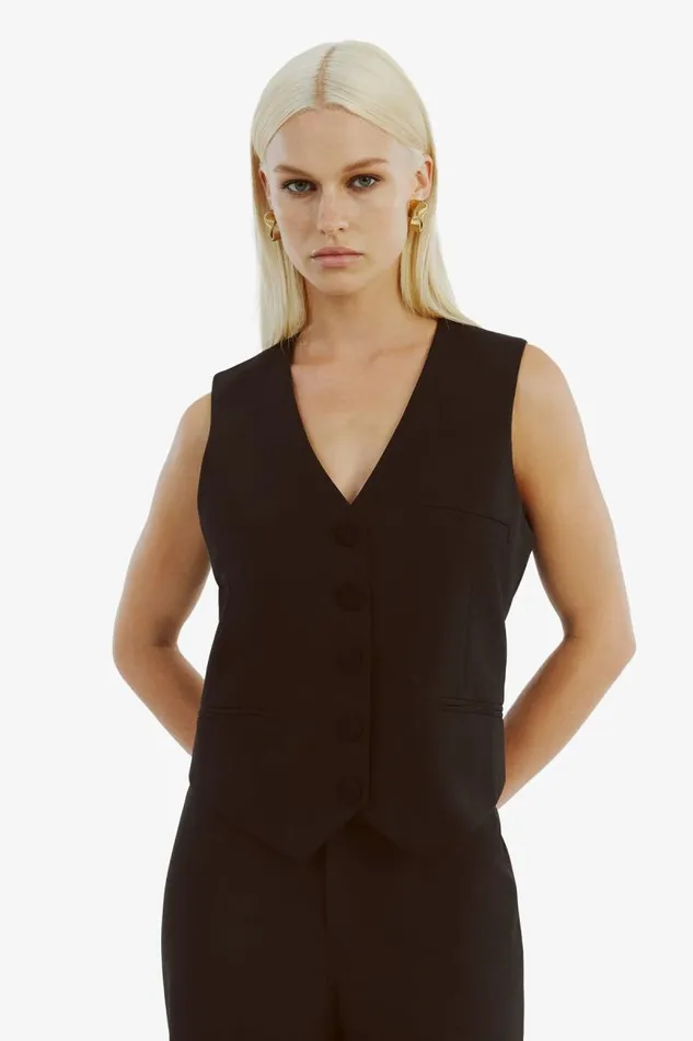 Women Bardot Party Tops Marla Longline Vest In Black Women Bardot Party Tops Marla Longline Vest In Black