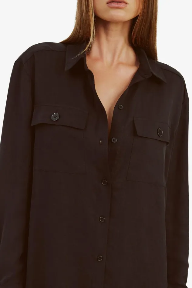 Women Bardot Shirts and Blouses Albee Lightweight Shirt In Black Women Bardot Shirts and Blouses Albee Lightweight Shirt In Black