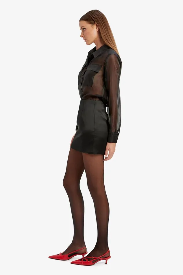 Women Bardot Shirts and Blouses Rebecca Organza Shirt In Black Women Bardot Shirts and Blouses Rebecca Organza Shirt In Black