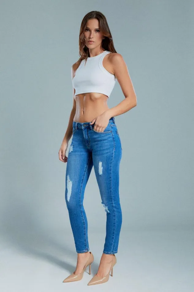 Women Bardot Skinny Jean Kate Hipster Jeans In Dark Denim
